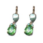 Earrings By Mariana Woman Turquoise Mineral and Blue Opal Swarovski Crystals