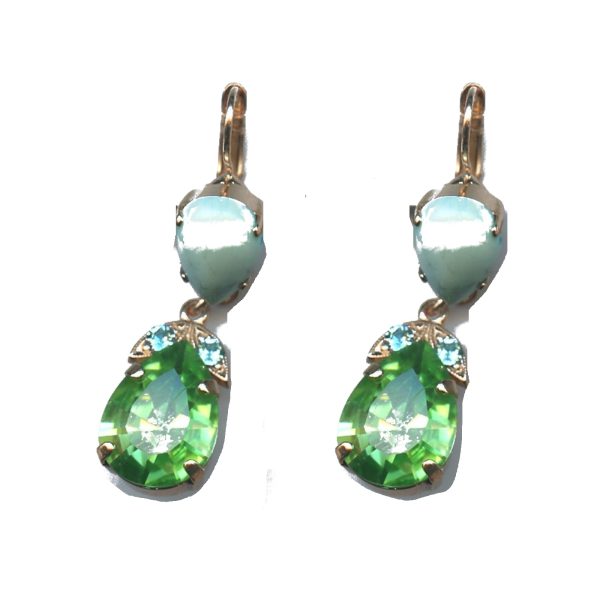 Earrings By Mariana Woman Turquoise Mineral and Blue Opal Swarovski Crystals