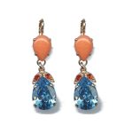 Earrings By Mariana Woman Radiant Turquoise Mineral and Blues Swarovski Crystals