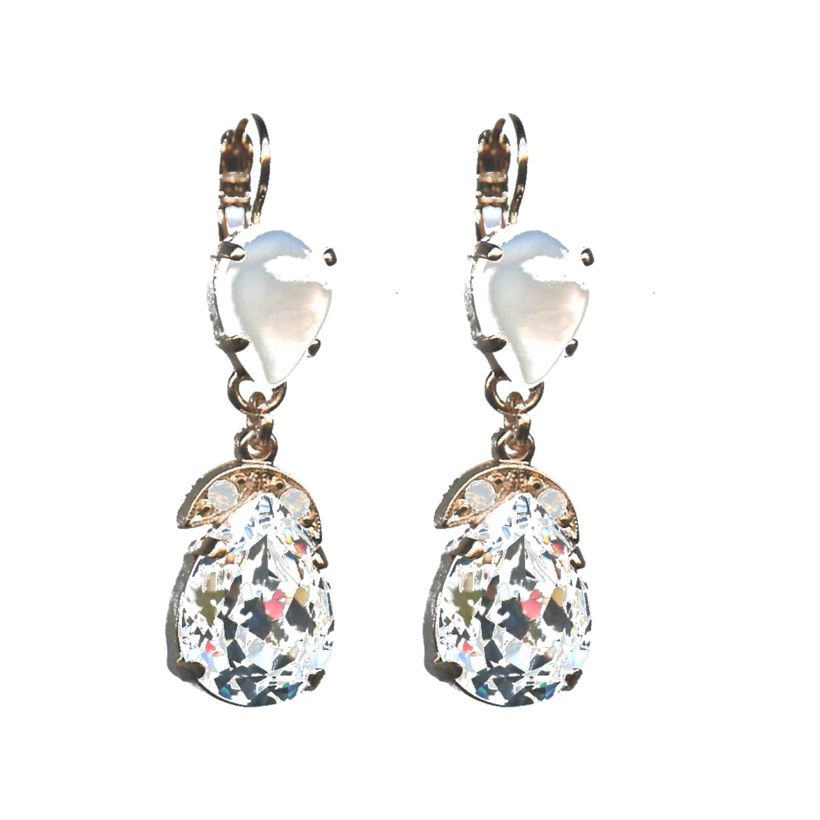 E-1032-4-M5087-SP6 Earrings By Mariana Woman Dazzling White Mineral and Clear Swarovski Crystals - Image 1