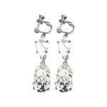 Earrings By Mariana Woman Elegant White Mineral and Clear Swarovski Crystals - Image 2