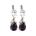 Earrings By Mariana Woman Timeless Amethyst and Moonlight Swarovski Crystals - Image 2
