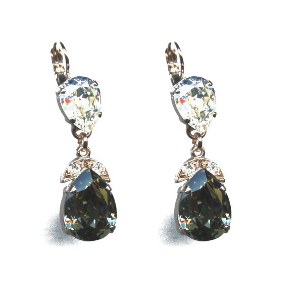 Earrings By Mariana Woman Stunning Moonlight and Bl.Diamond Swarovski Crystals