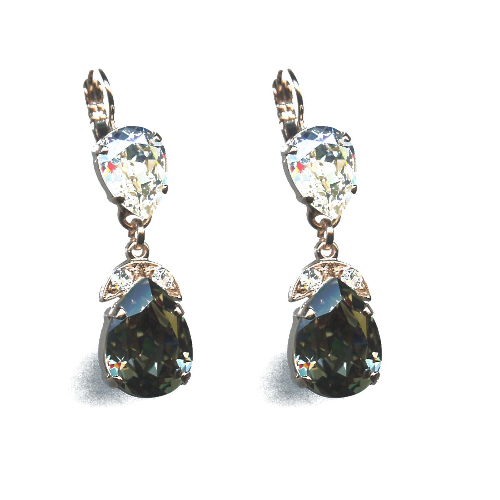 E-1032-4-MOL215-SP6 Earrings By Mariana Woman Stunning Moonlight and Bl.Diamond Swarovski Crystals - Image 1