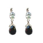 Earrings By Mariana Woman Luminous Moonlight and Jet Swarovski Crystals