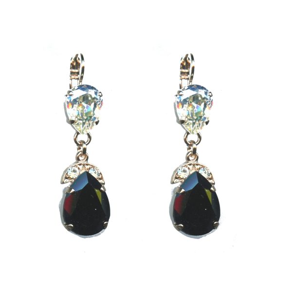 Earrings By Mariana Woman Luminous Moonlight and Jet Swarovski Crystals