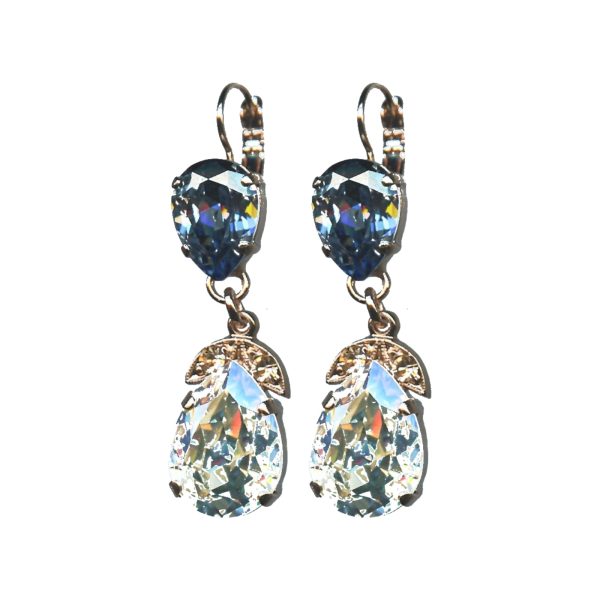 Earrings By Mariana Woman Silk and Crystal Moonligh and Light Swarovski Crystals