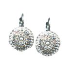 Earrings By Mariana Woman Eye-Catching White Opal and Clear Swarovski Crystals