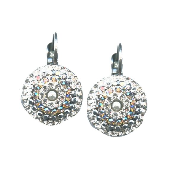 Earrings By Mariana Woman Eye-Catching White Opal and Clear Swarovski Crystals
