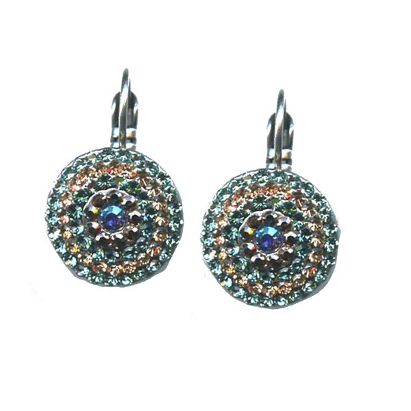 Earrings By Mariana Woman Dazzling Light Turquoise and AB Swarovski Crystals
