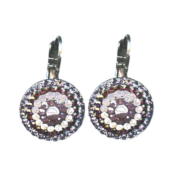 Earrings By Mariana Woman Fashionable Amethyst and Rose Swarovski Crystals