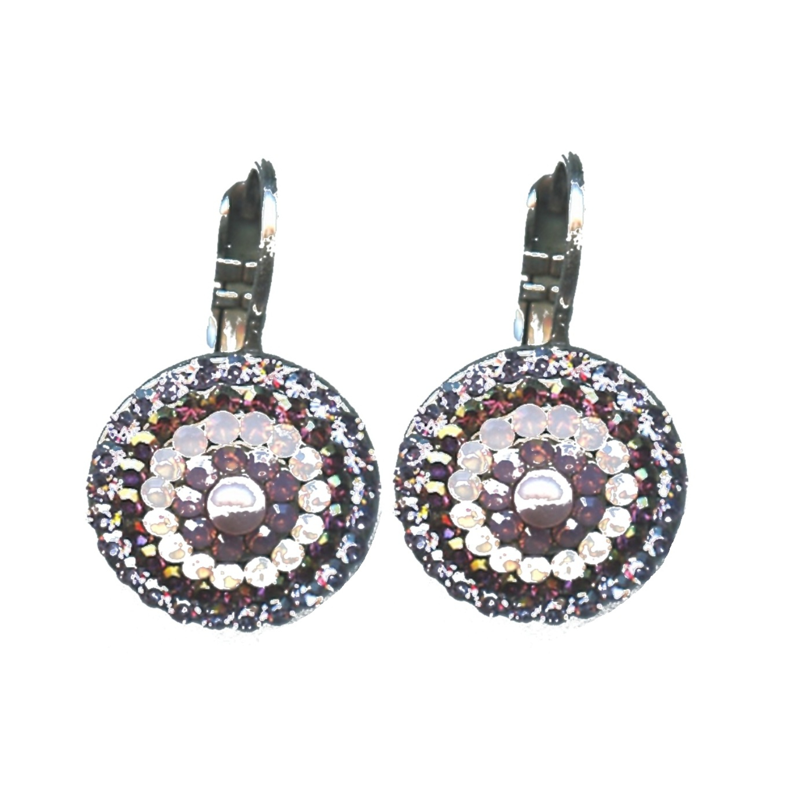 E-1193-1022-SP6 Earrings By Mariana Woman Fashionable Amethyst and Rose Swarovski Crystals - Image 1