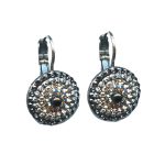 Earrings By Mariana Woman Crystal Luminous Green and Black Swarovski Crystals