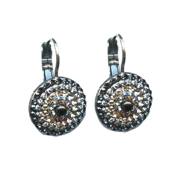Earrings By Mariana Woman Crystal Luminous Green and Black Swarovski Crystals