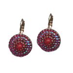 Earrings By Mariana Woman Chic Red and Siam and Fuchsia Swarovski Crystals