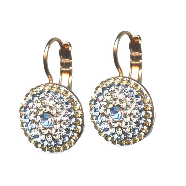 Earrings By Mariana Woman Chic Champagne and Light Sapphire Swarovski Crystals