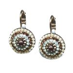 Earrings By Mariana Woman Pacific Opal and Chocolate Brown Swarovski Crystals