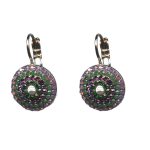 Earrings By Mariana Woman Chic Emerald and Topaz and Purple Swarovski Crystals