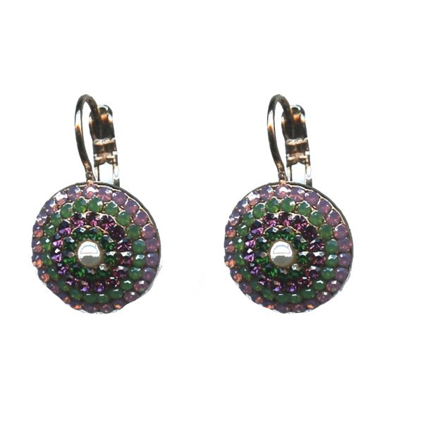 Earrings By Mariana Woman Chic Emerald and Topaz and Purple Swarovski Crystals