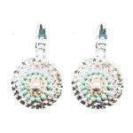 Earrings By Mariana Woman Chic Topaz and Pale Green and Pink Swarovski Crystals