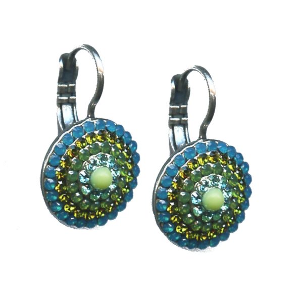 Earrings By Mariana Woman Chic Apple Green and Robin Egg Blue Swarovski Crystals