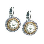 Earrings By Mariana Woman Sparkling Light Blue and Light Pink Swarovski Crystals