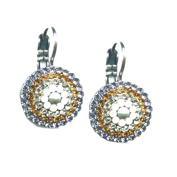 Earrings By Mariana Woman Sparkling Light Blue and Light Pink Swarovski Crystals