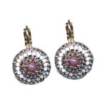 Earrings By Mariana Woman Sophisticated White Opal and Violet Swarovski Crystals - Image 2