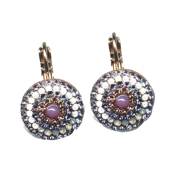 Earrings By Mariana Woman Sophisticated White Opal and Violet Swarovski Crystals