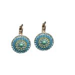 Earrings By Mariana Woman Eye-Catching Turquoise and Green Swarovski Crystals - Image 2