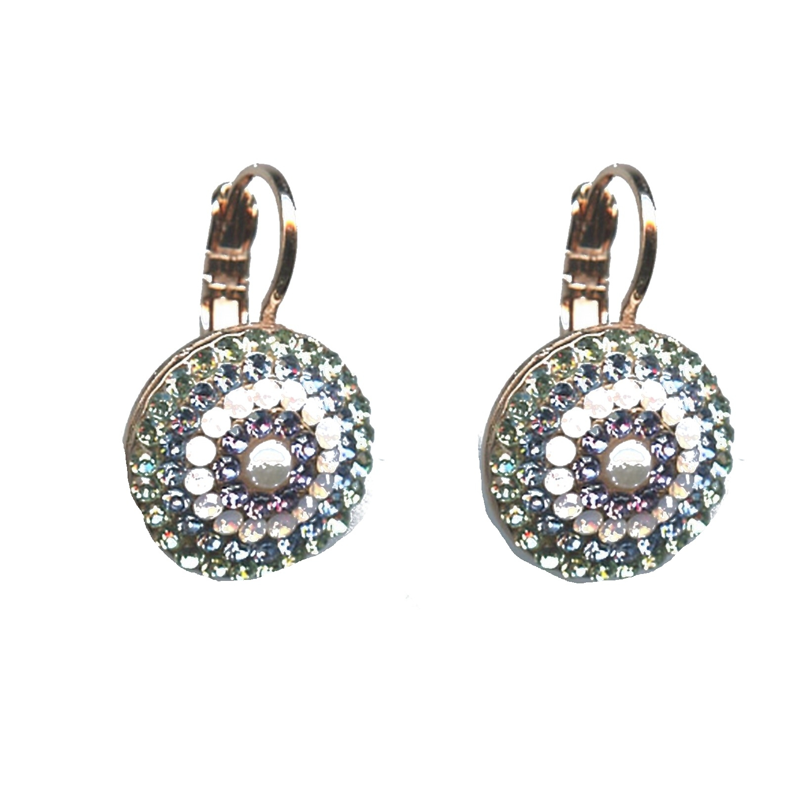 E-1193-1067-SP6 Earrings By Mariana Woman Pinks and light sapphire and Swarovski Crystals - Image 1