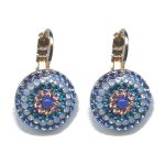 Earrings By Mariana Woman Air Blue Opal and Sapphire and Swarovski Crystals
