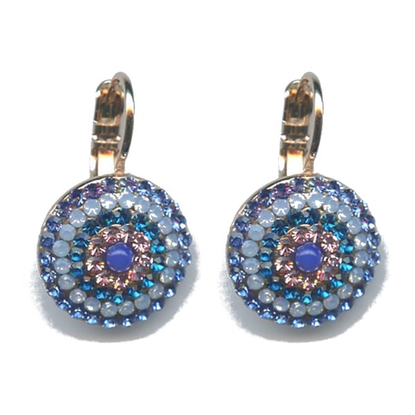 Earrings By Mariana Woman Air Blue Opal and Sapphire and Swarovski Crystals