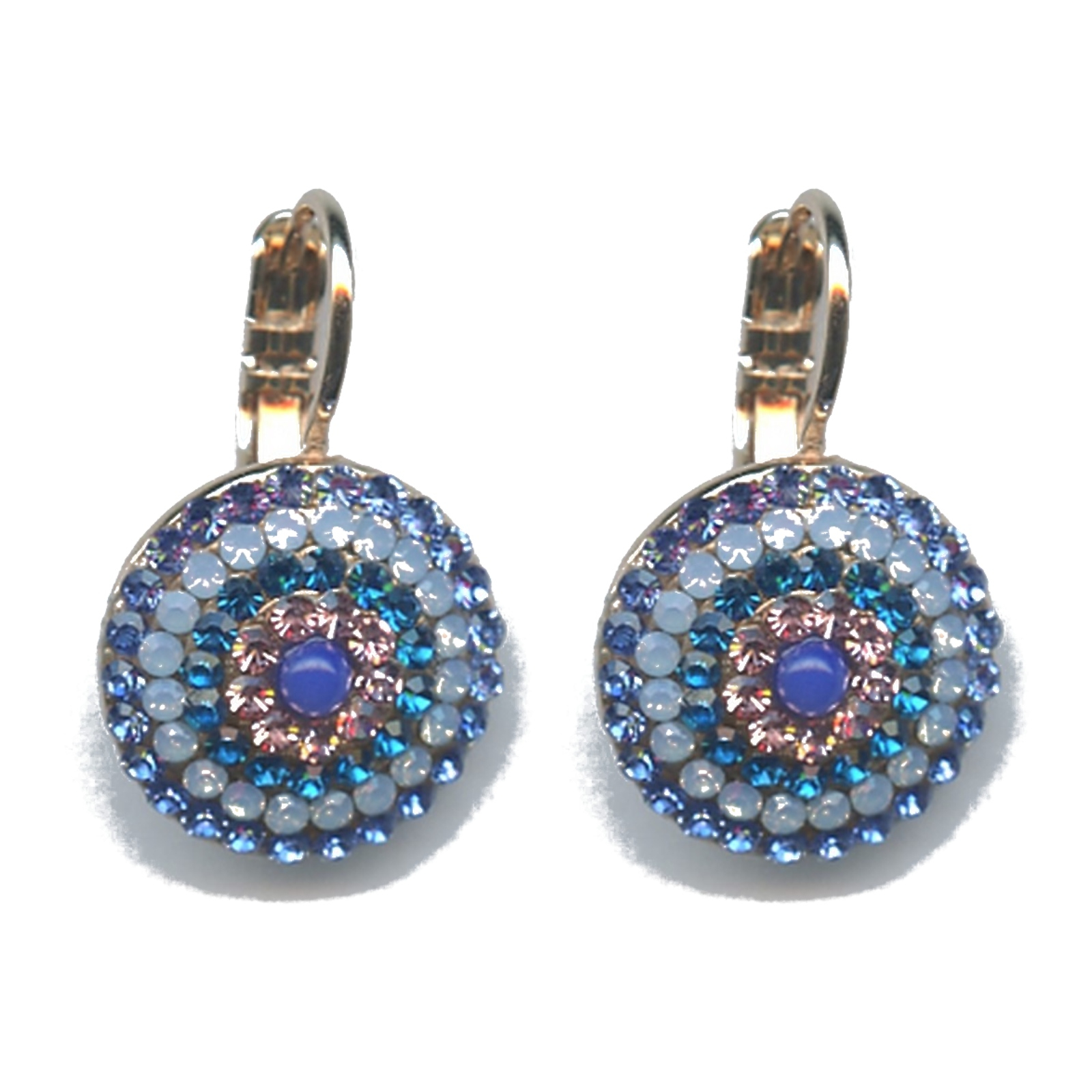 E-1193-1068-SP6 Earrings By Mariana Woman Air Blue Opal and Sapphire and Swarovski Crystals - Image 1