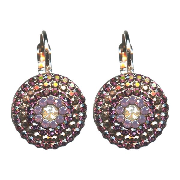 Earrings By Mariana Woman Romantic Purple and Purple Velvet Swarovski Crystals