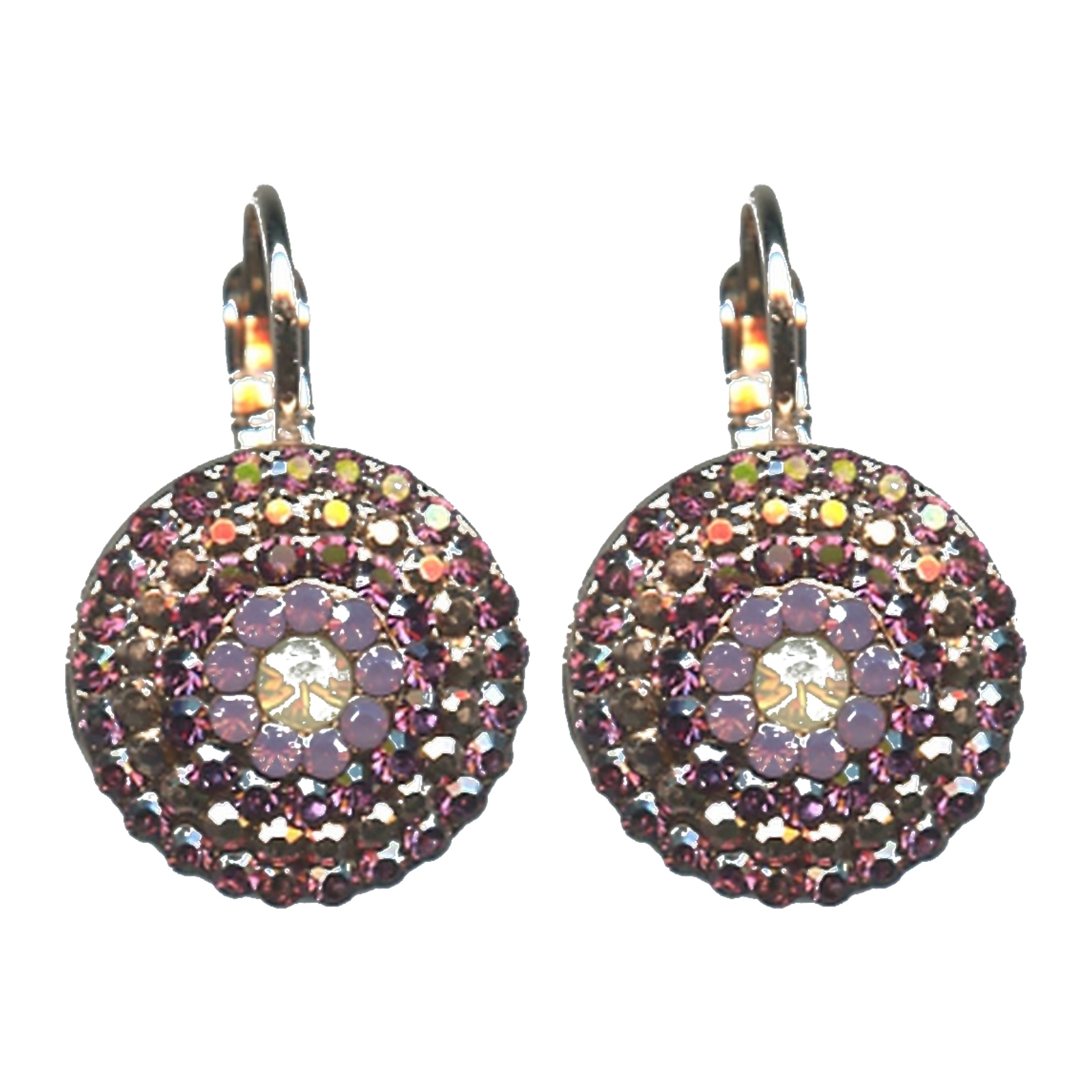 E-1193-1072-SP6 Earrings By Mariana Woman Romantic Purple and Purple Velvet Swarovski Crystals - Image 1