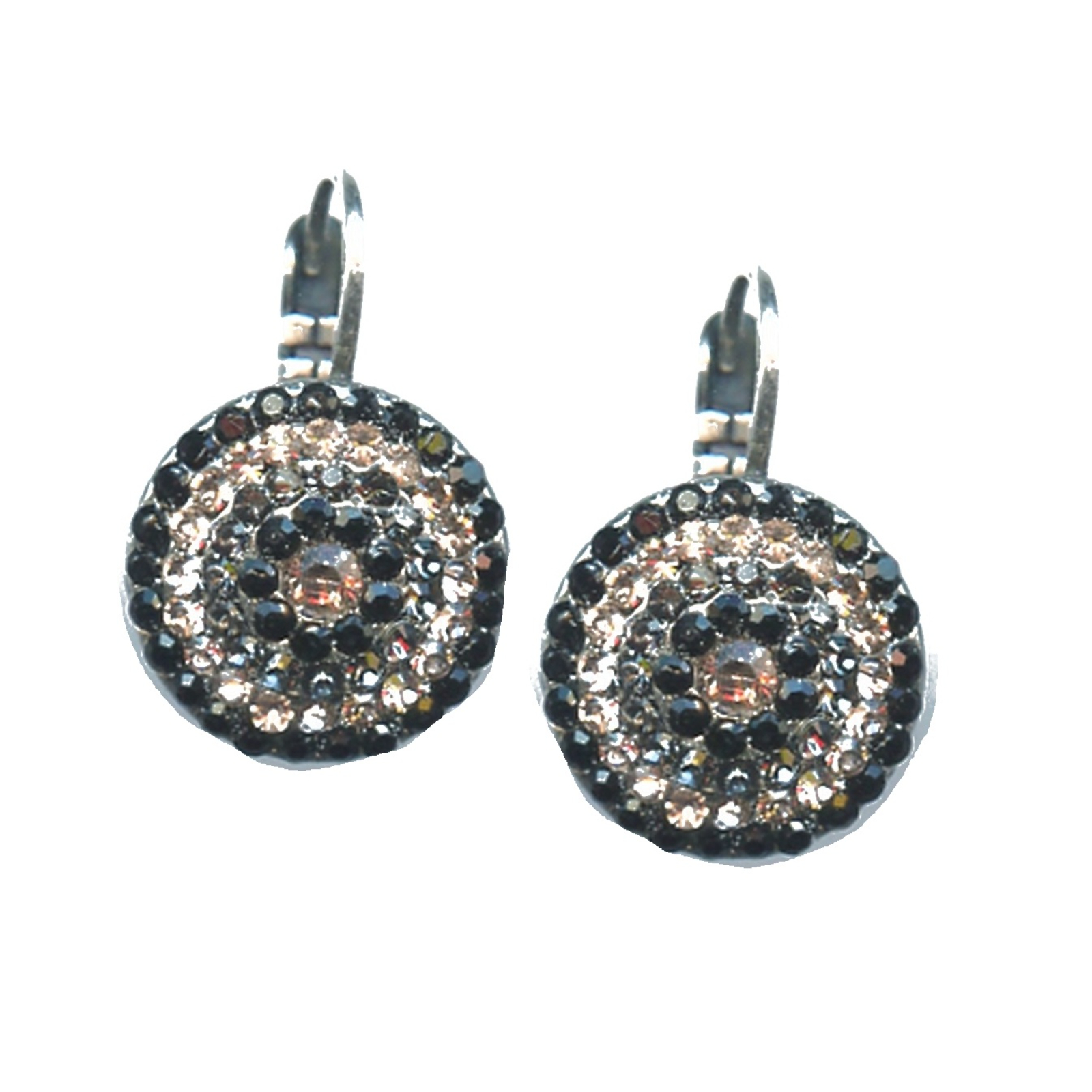 E-1193-1073-SP6 Earrings By Mariana Woman Modern Jet and Black Diamond Swarovski Crystals - Image 1