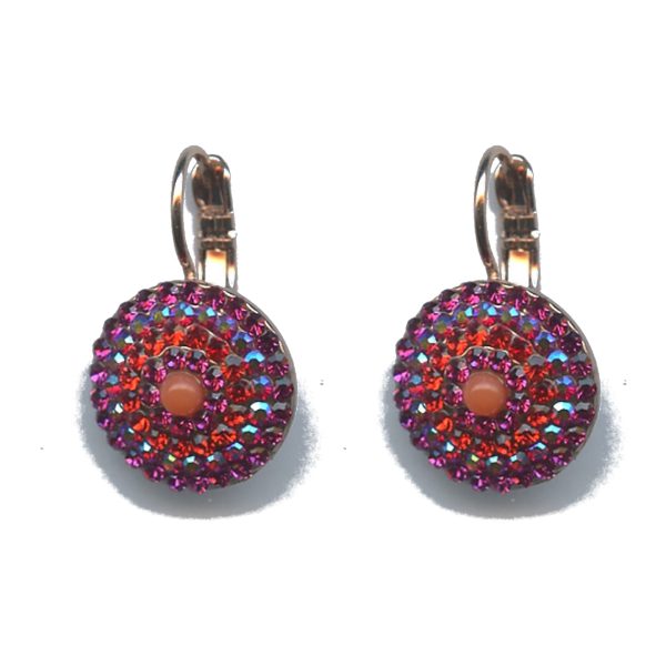 Earrings By Mariana Woman Chic Purple and Orange and Pink Swarovski Crystals