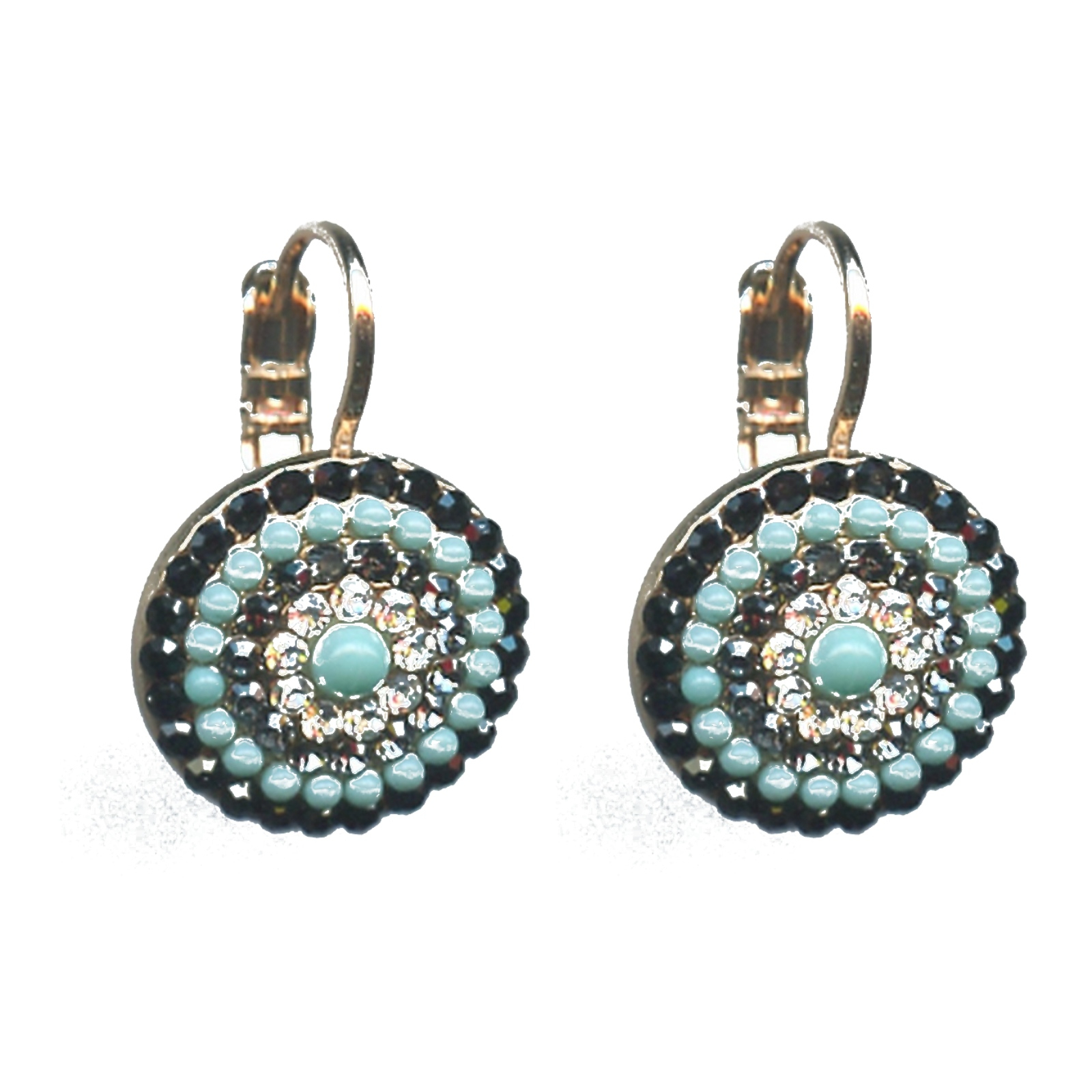 E-1193-1081-SP6 Earrings By Mariana Woman Glamorous Jet and Clear Crystal Swarovski Crystals - Image 1