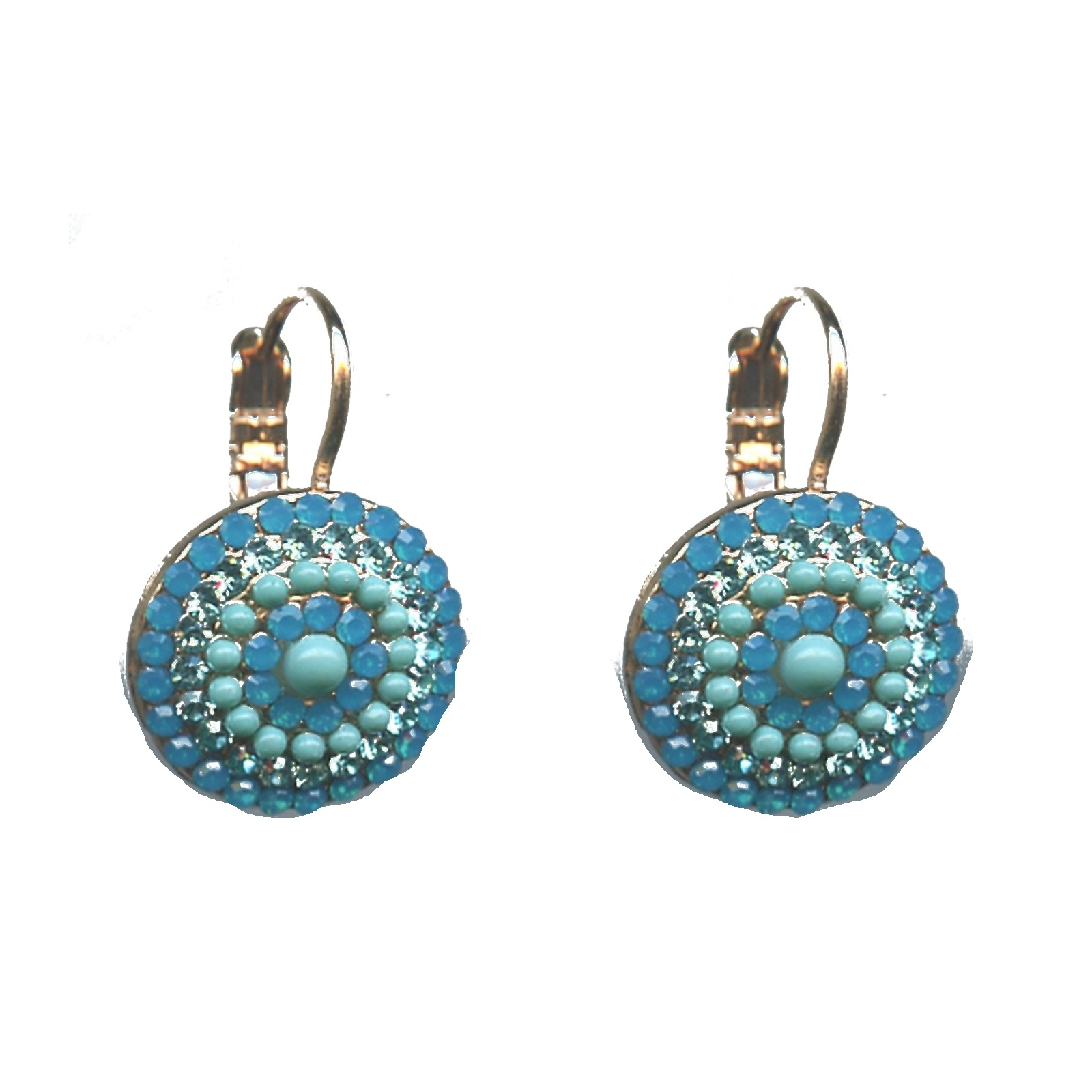 E-1193-1082-SP6 Earrings By Mariana Woman Chic Light Turquoise and Blues Swarovski Crystals - Image 1