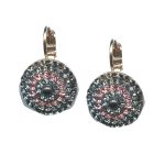 Earrings By Mariana Woman Snowflake Mineral and Light Rose Swarovski Crystals