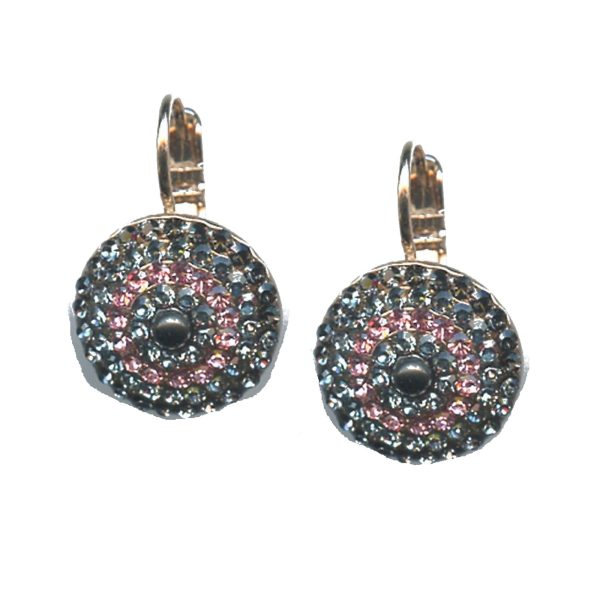 Earrings By Mariana Woman Snowflake Mineral and Light Rose Swarovski Crystals