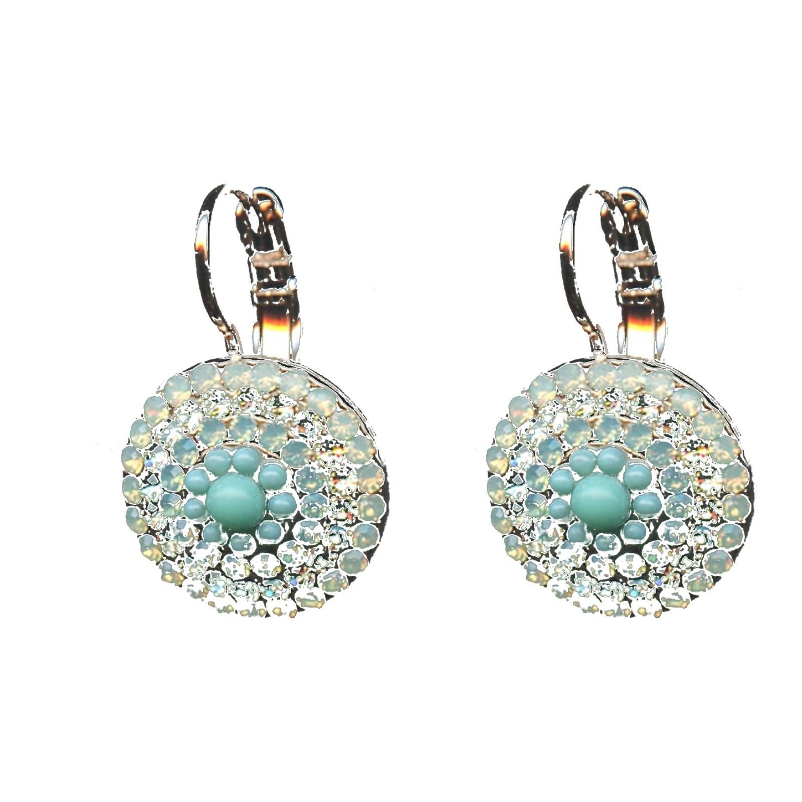 E-1193-1087-SP6 Earrings By Mariana Woman Chic Green Opal and and Chrysolite Swarovski Crystals - Image 1