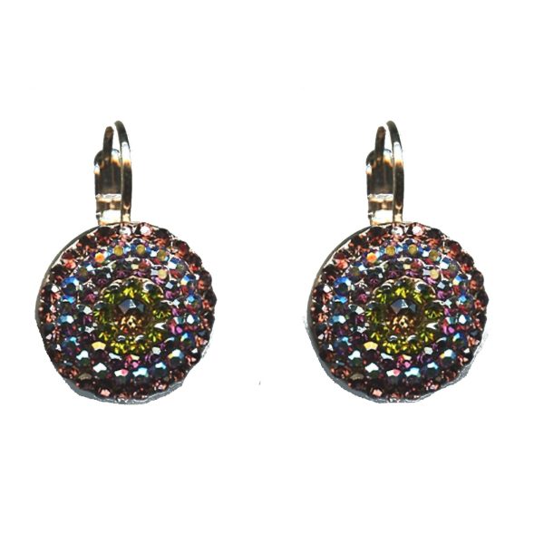 Earrings By Mariana Woman Amethyst Aurora borealis and Light Swarovski Crystals