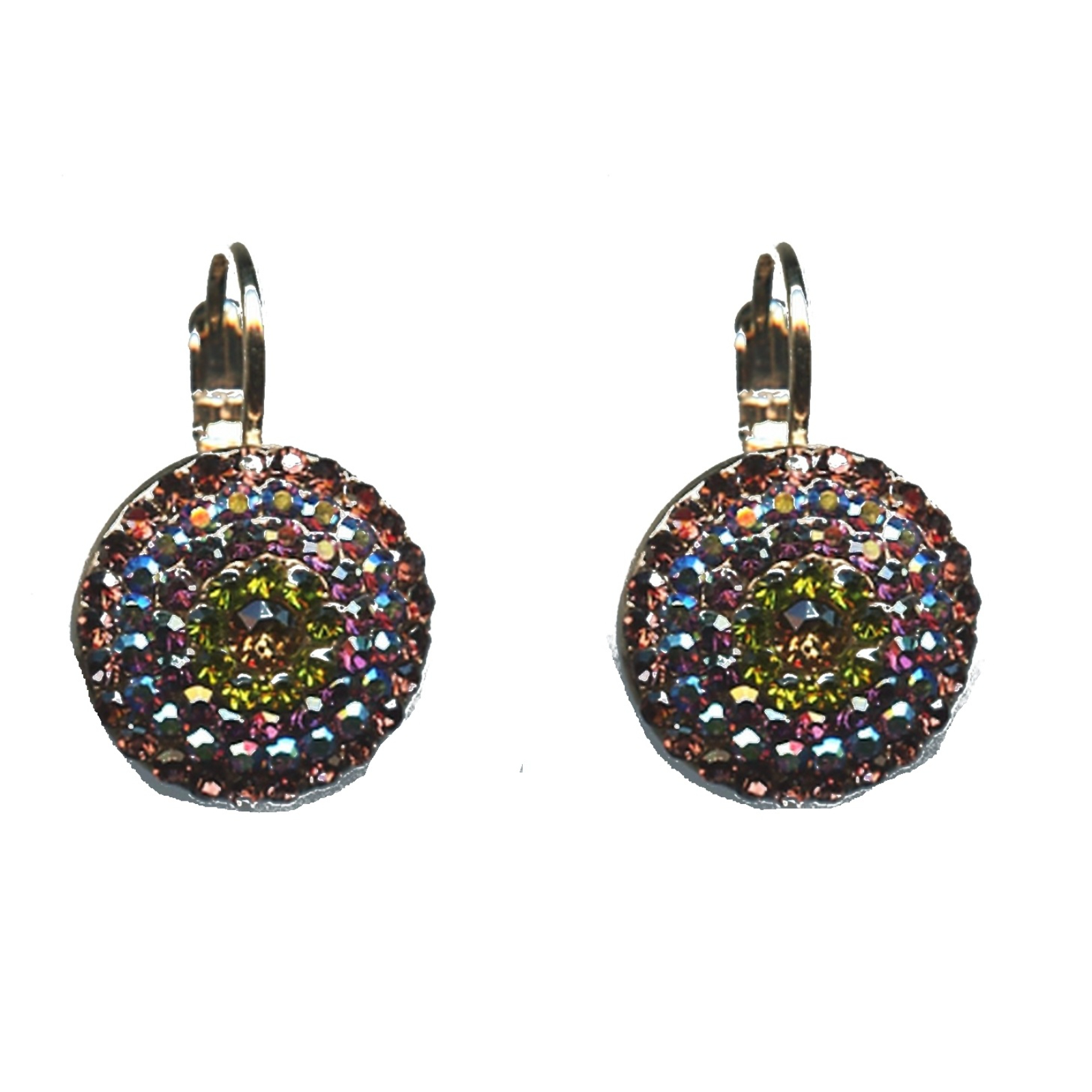 E-1193-1089-SP6 Earrings By Mariana Woman Amethyst Aurora borealis and Light Swarovski Crystals - Image 1