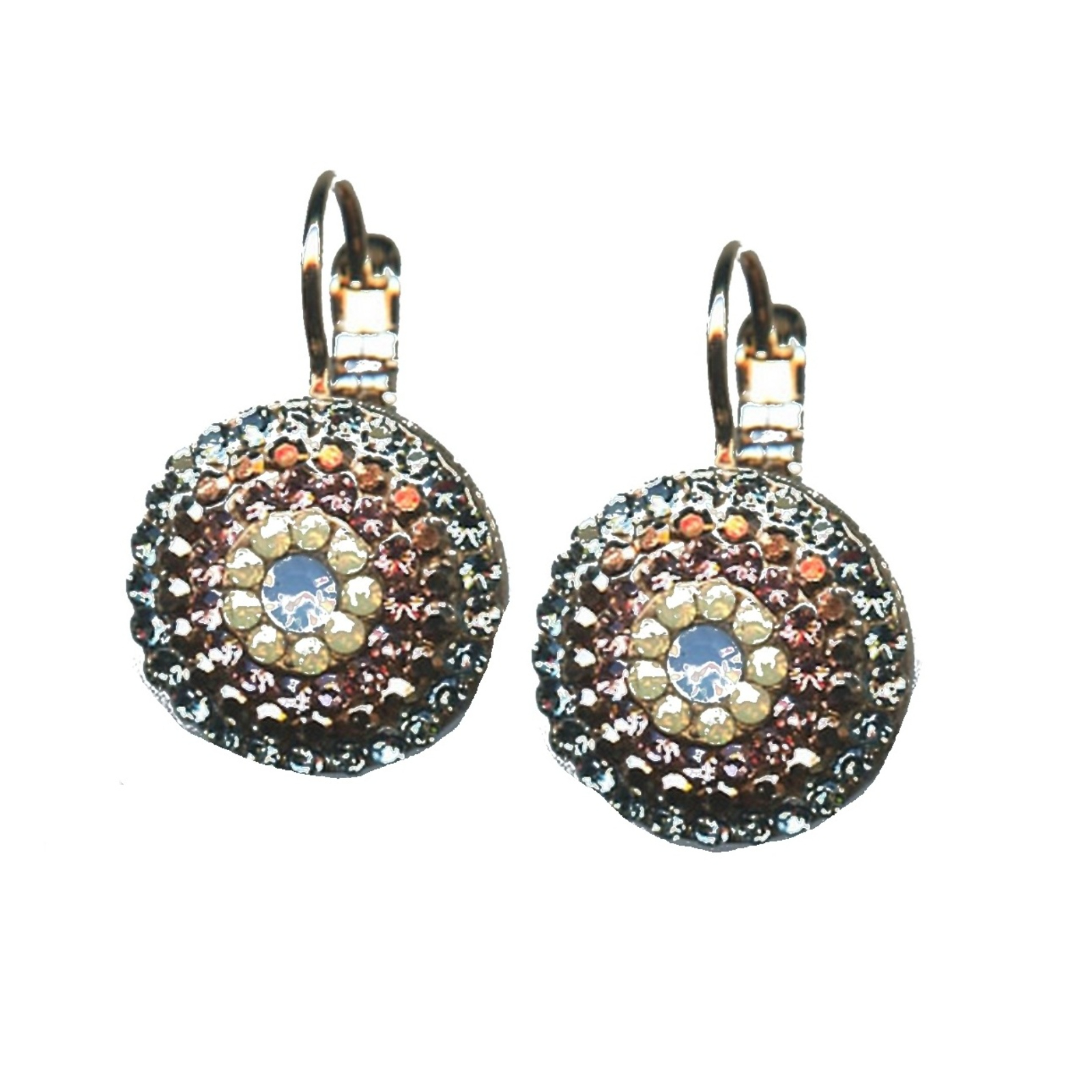 E-1193-1092-SP6 Earrings By Mariana Woman Chic Blues and Sand Iridescent Swarovski Crystals - Image 1