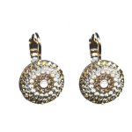 Earrings By Mariana Woman Feminine Cream pearl and Clear Swarovski Crystals - Image 2