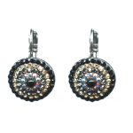 Earrings By Mariana Woman Captivating Morion and Silver Night Swarovski Crystals