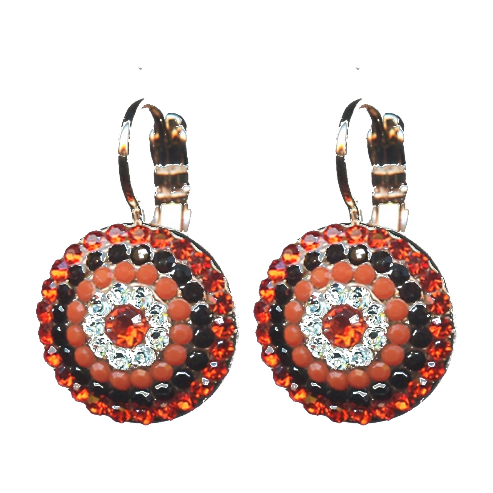 E-1193-1104-SP6 Earrings By Mariana Woman Chic Light aqua pearl and jet black Swarovski Crystals - Image 1