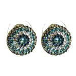 Earrings By Mariana Woman Feminine Montana and Teal Swarovski Crystals